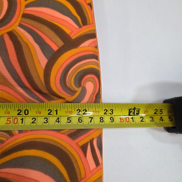 Ladies Asian Frog Button Quilted Blouse Orange Swirl Pattern Size Small Vintage - Picture 10 of 11